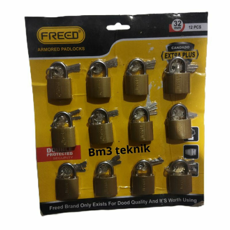 GEMBOK FREED 32 MM GEMBOK KAMAR MANDI 12 PCSHi