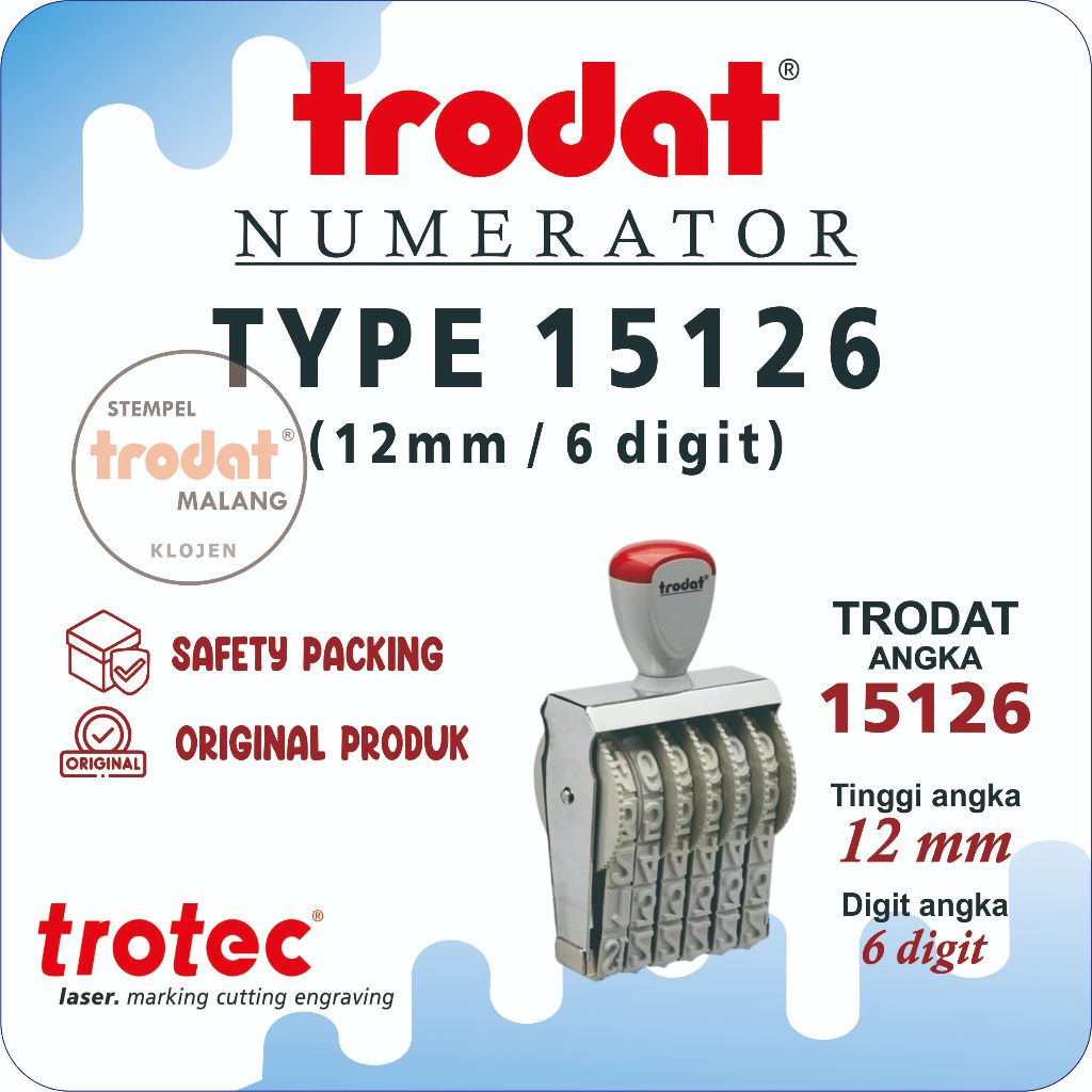 

Stempel trodat 15126 (12mm 6digit) | STEMPEL TRODAT NUMERATOR (ANGKA DAN SIMBOL BISA DIPUTAR)