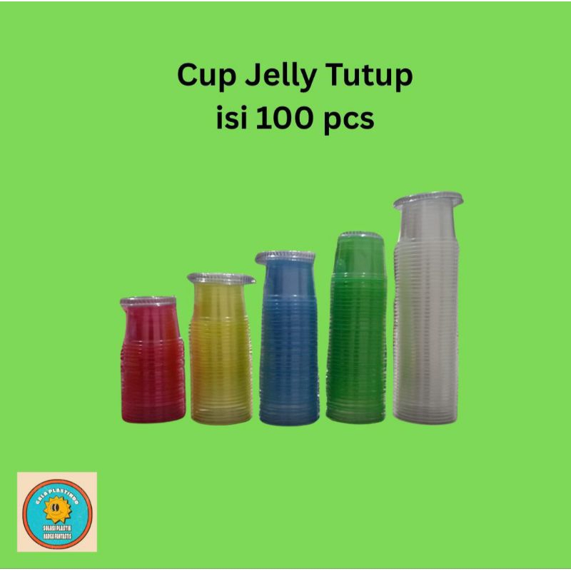 Cup Jelly Tutup Isi 100 pcs – Cup Plastik Mini Serbaguna
