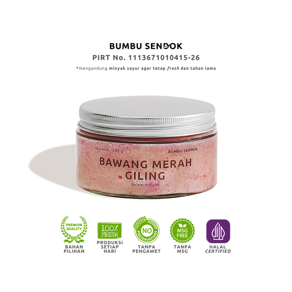 

Bawang Merah Giling dalam Minyak // Shallot Paste in Oil 200g --- BUMBU SENDOK Halus Dapur Instan Masak Homemade Basah Tanpa MSG Lengkap Komplit Giling MPASI Putih Merah Bombay Kating Brebes Baceman Cepat Saji Favorit Premium