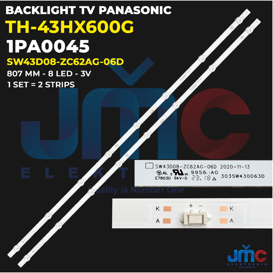 BACKLIGHT TV LED PANASONIC 43 INCH TH-43HX600G TH43HX600G 43HX600G TH43HX600