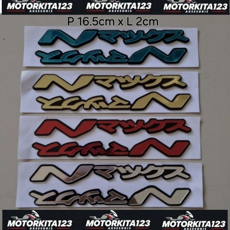 Aksesoris stiker logo Emblem 3D Akrilik logo Motor Yamaha Nmax n-max tulisan nama japan jepang tahun
