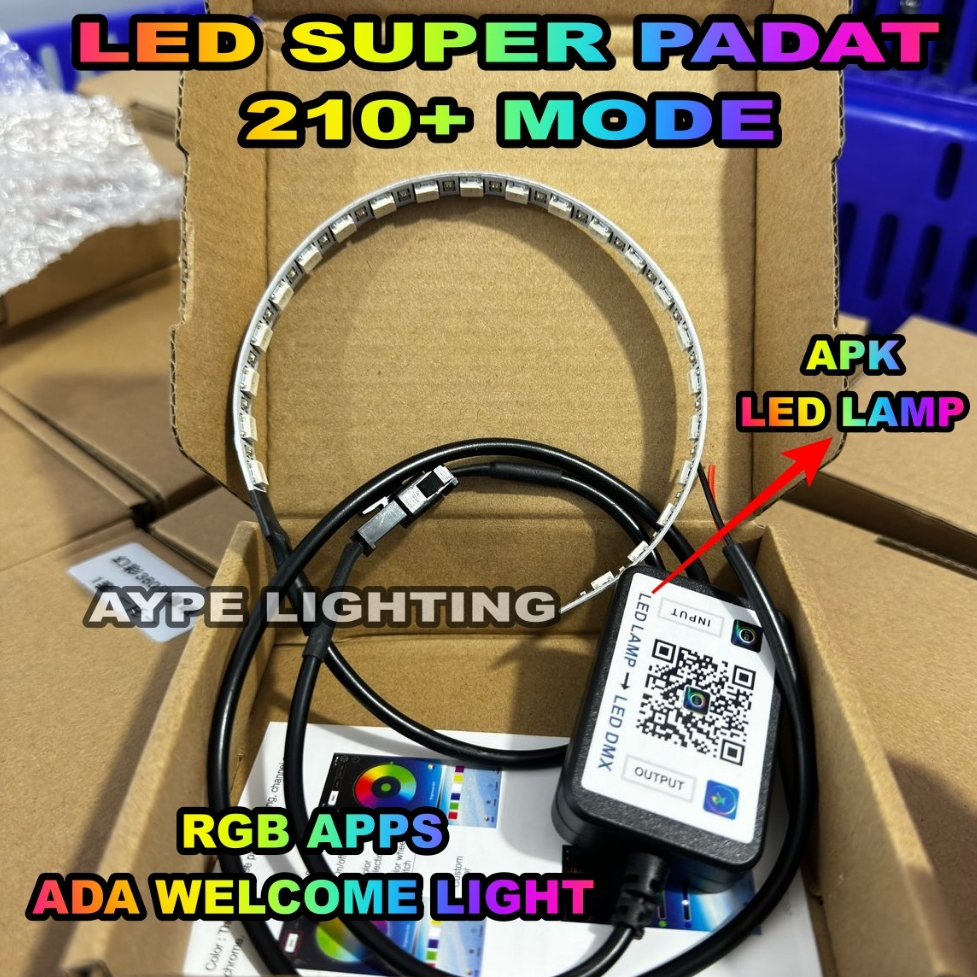 Lampu Led Devil Demon eyes Vinyx Biled Rgb Matrix 210+ Mode 1 Cabang Led super padat Welcome Light