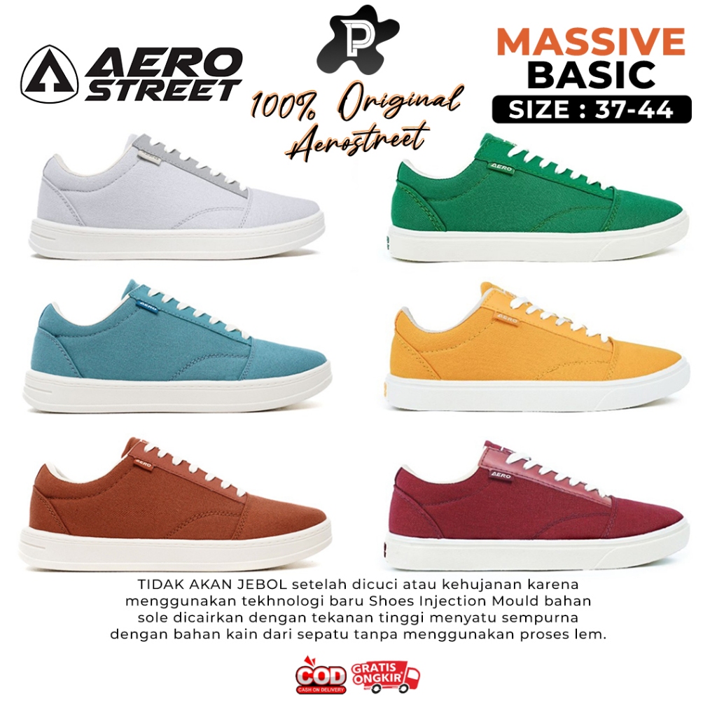 Aerostreet 37-44 Massive Basic 2.0 Natural Abu Muda / Natural Biru Tua Pastel / Natural Merah Bata /