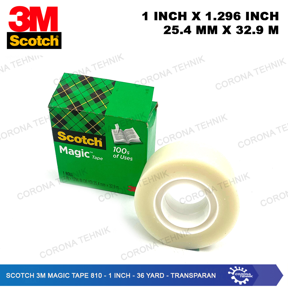

Transparan - Scotch 3M Magic Tape 810 - 1 Inch - 36 Yard