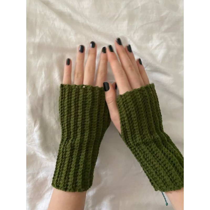 COWY CROCHET - Crochet Hand Warmer Rajut,  Handsock Fingerless, Manset Tangan Lubang Jempol, Sarung 