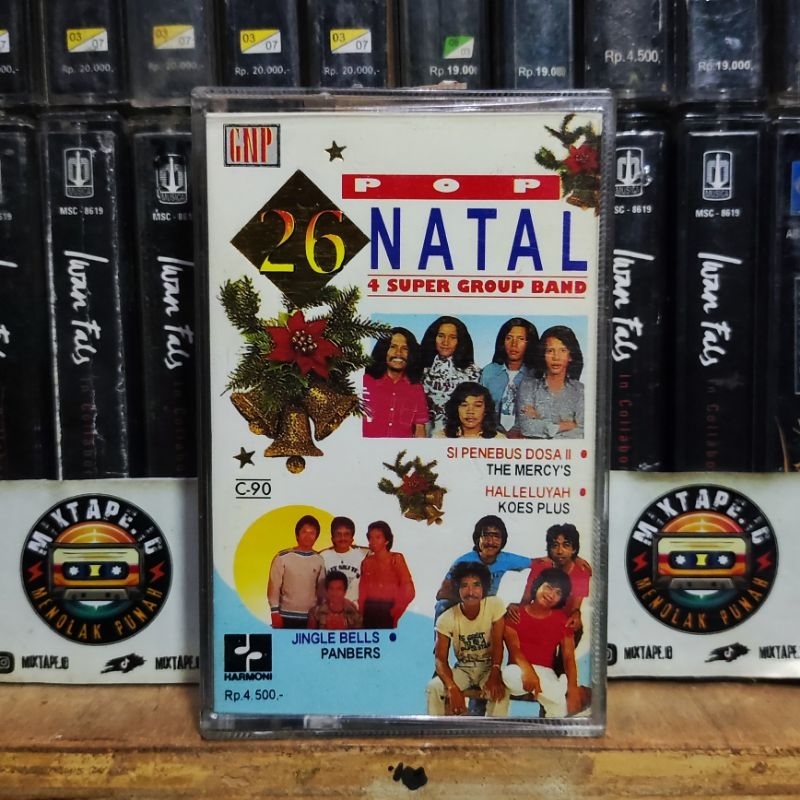 Kaset Pita - 26 Pop Natal - 4 Super Group Band - The Mercy's - Koes Plus - Panbers - Ge & Ge - Radio