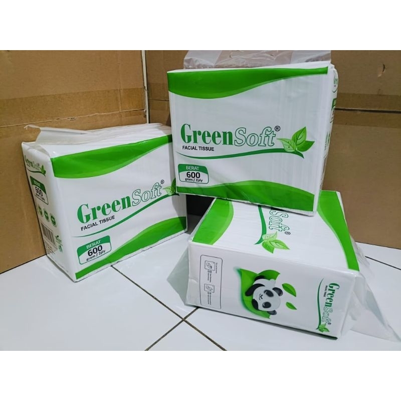 Tisu Wajah GreenSoft 600 Gram – Facial Tissue 2 Ply Tebal & Lembut
