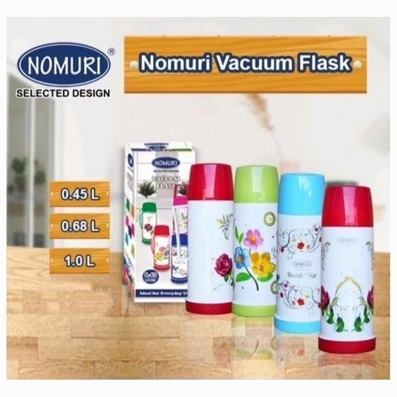 Termos Air Panas Nomuri 0.45L 0.68L & 1Liter / Vacuum Flask Nomuri / Ther Air Panas Kecilmos