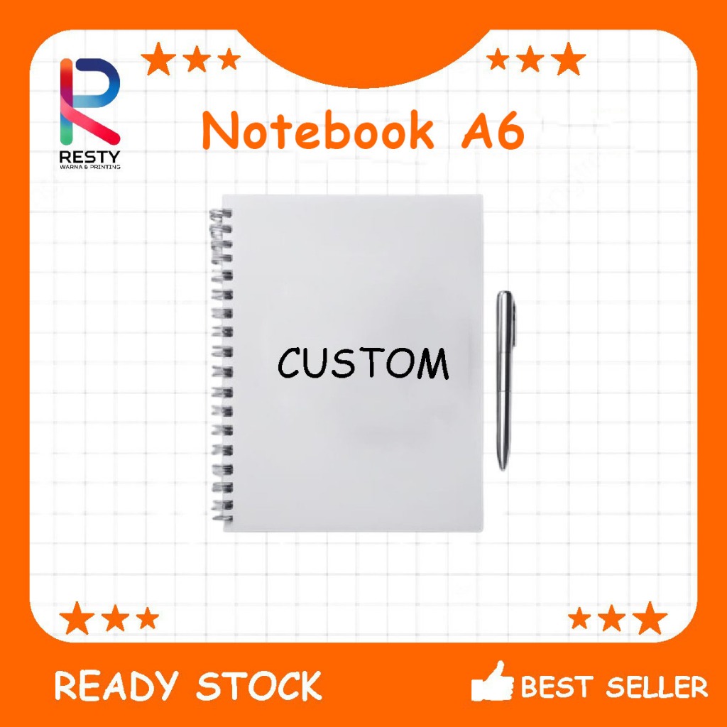 

Notes A6, Notebook A6, Buku Catatan A6 Custom Gambar, Logo, Merchandise – 50 Halaman aesthetic
