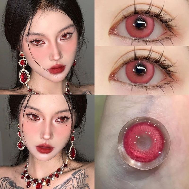 DS × Softlens Karakter Cosplay Halloween Douyin Red Coconutmilk bisa minus