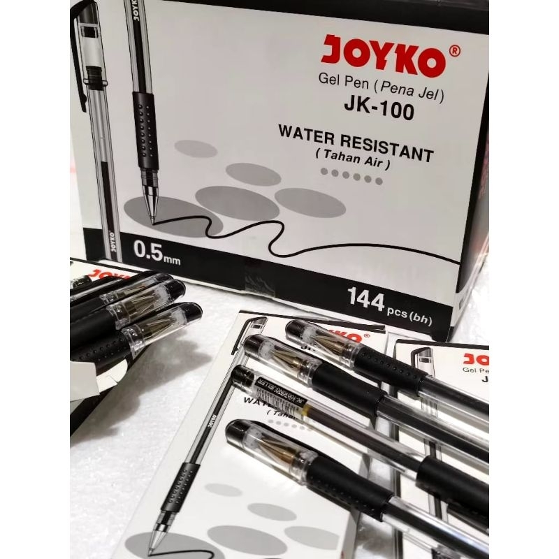 

Gel Pen Pulpen Pena Joyko JK-100 / JK-100NT Black 0.5 mm/pen Joyko 1BOX / 12PCS