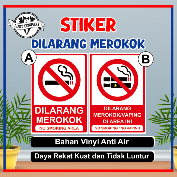 

Stiker dilarang meroko Sticker dilarang merokok dan vape murah
