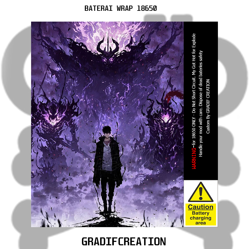 

Stiker Vynil Wrap Baterai 18650 Solo Leveling