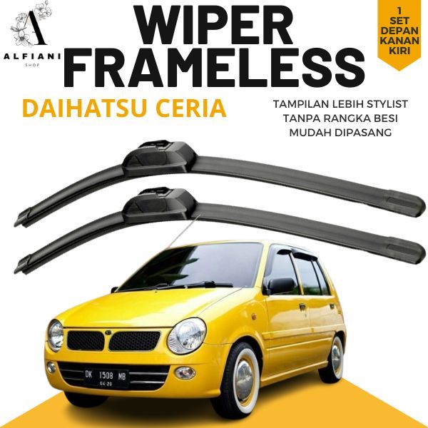 WIPER DAIHATSU CERIA WIPER DAIHATSU CERIA 2002 WIPER DAIHATSU CERIA DEPAN 1SET KANAN DAN KIRI FRAMEL