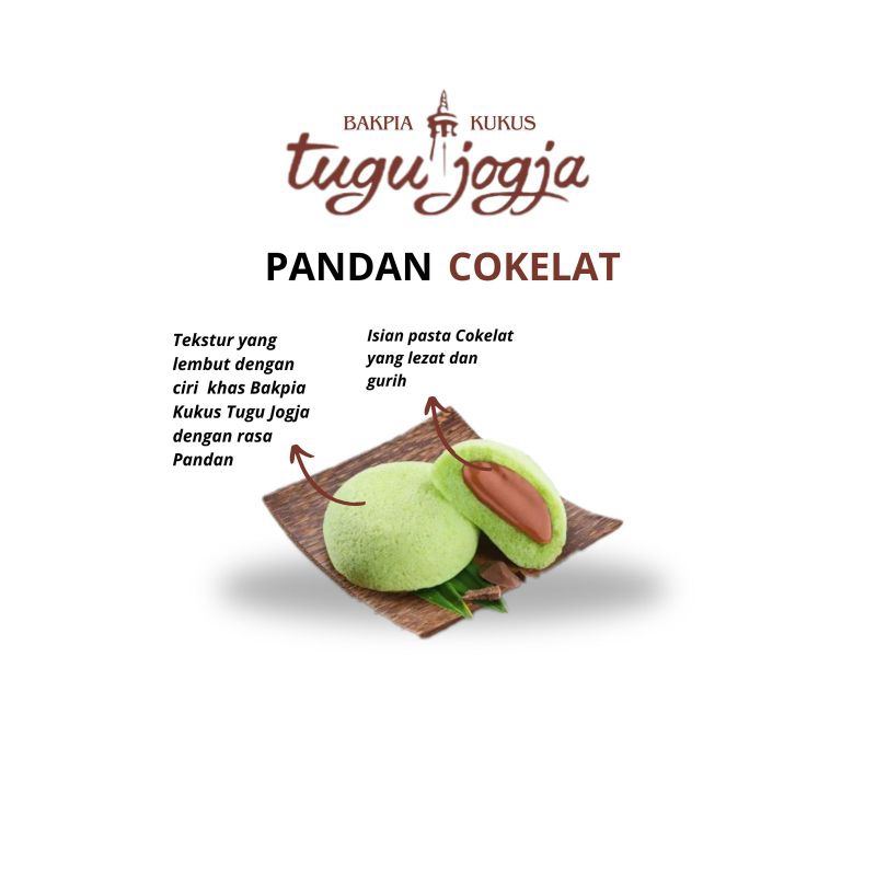

Bakpia kukus tugu jogja varian Pandan Cokelat
