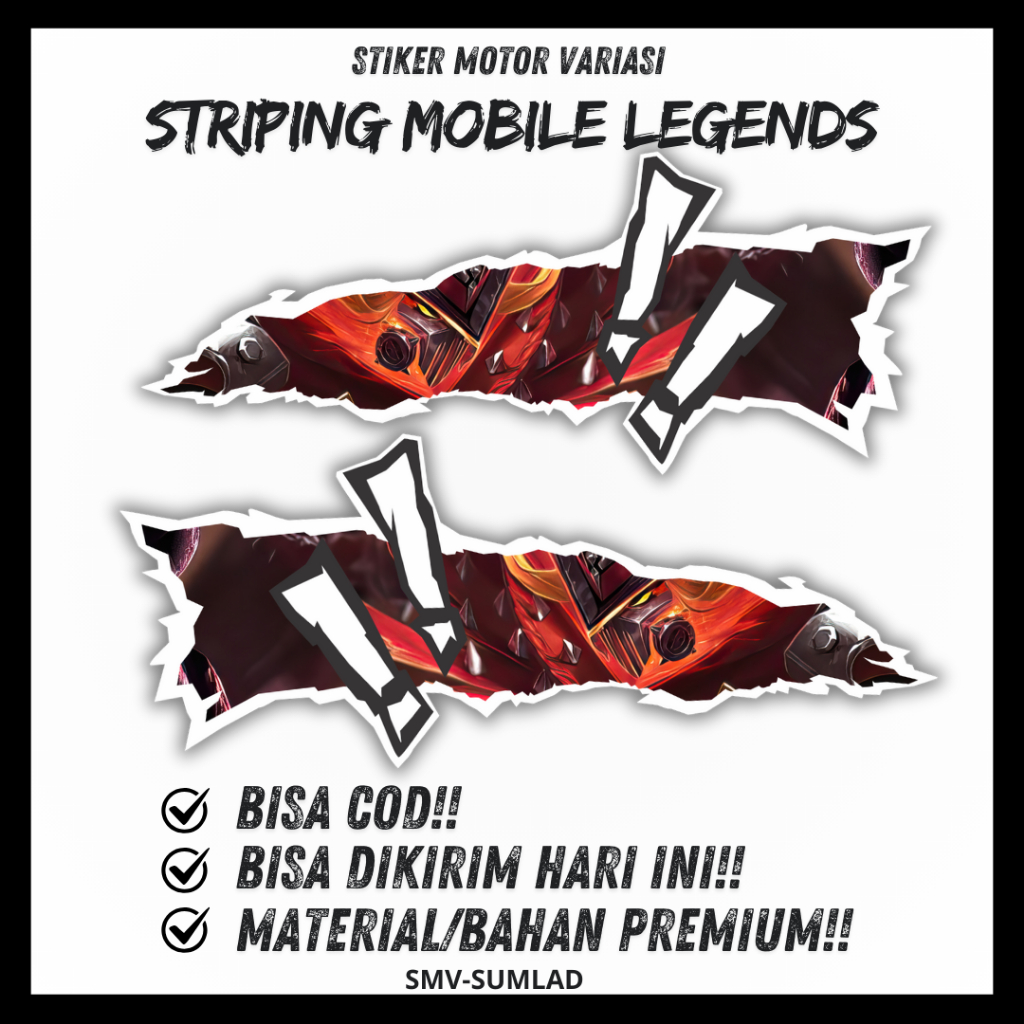 Stiker Striping Aldous Blazing Force Sticker Hero Aldous Mobile Legends Universal Kanan Kiri