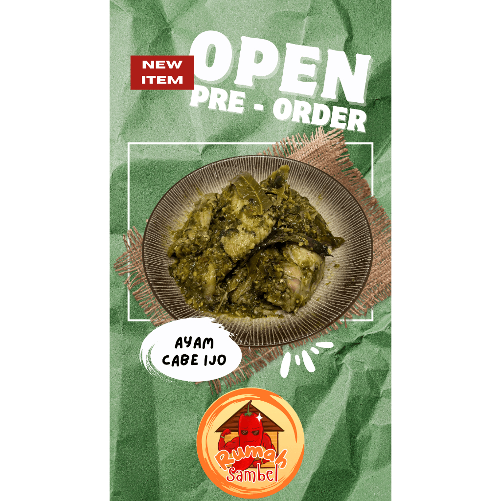 

Rumah Sambel - Ayam Sambel Cabe Ijo Matang Siap Saji / Ready to Heat - Kampung/Pejantan