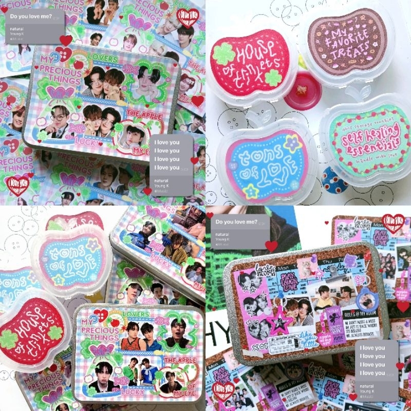 ep : little happiness ready stock fanmerch keychain house kitty popteen hotmess tincase storage box 