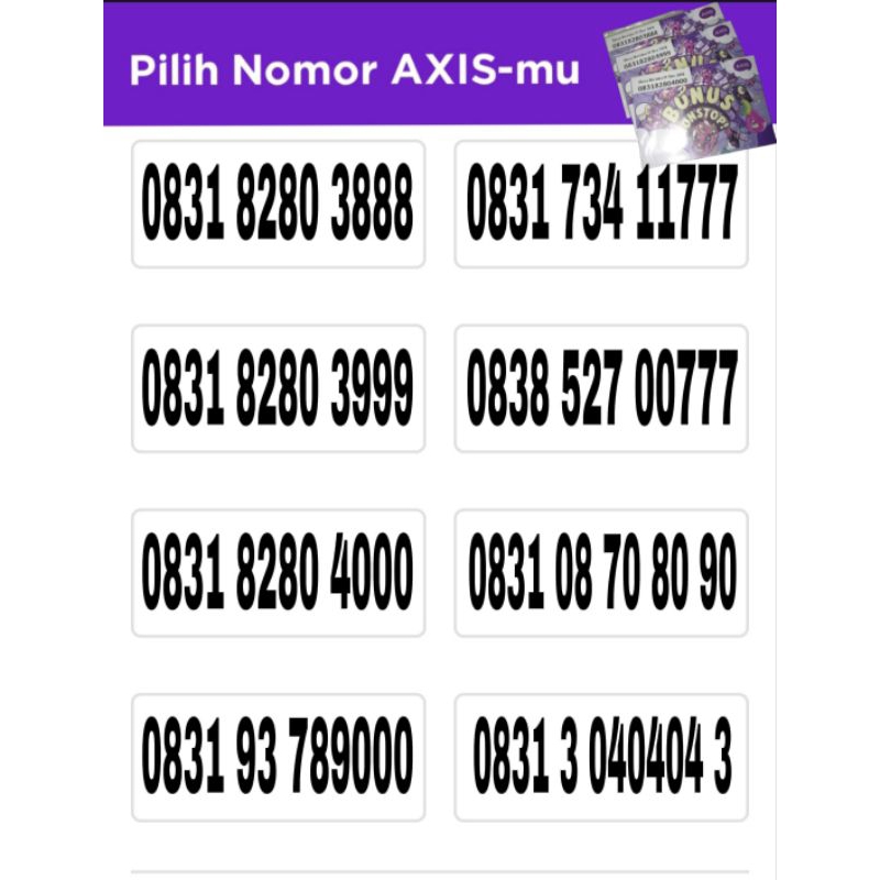 Nomor cantik Kartu Perdana Axis Ekor Hoki Triple 9 Nomor cantik Kartu Perdana Axis Ekor 999 Nomor ca