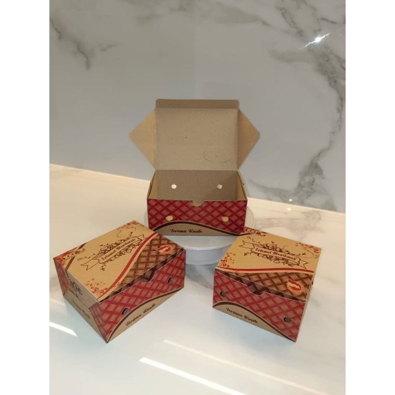 

(1PACK) Dus Box Snack Kue / Dus Gs Motif Kraft 12x12 12x14 12x16 isi 100pcs