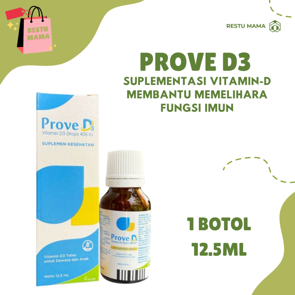 (RESMI) Prove D3 Drop - Vitamin D3 400 IU Tetes 12.5 ml untuk Dewasa dan Anak - terlaris