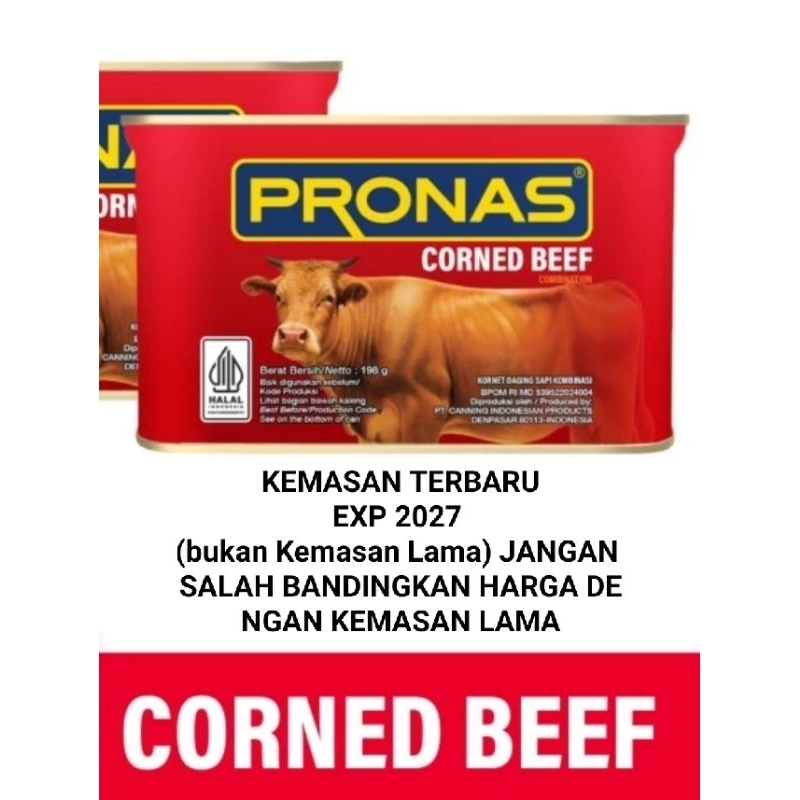 

Pronas Kornet Beef Sapi Regular kemasan kaleng EOE 198g