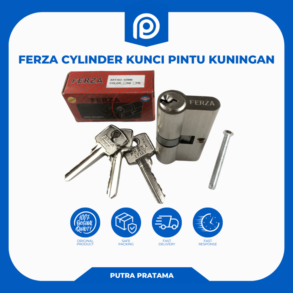 FERZA CYLINDER KUNCI PINTU KUNINGAN | Ferza Kunci Pintu | Kunci Pintu Harmonika | Kunci Pintu Besi |