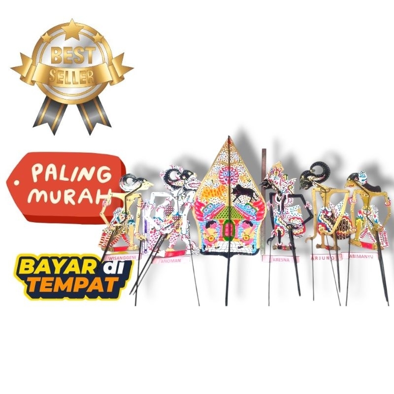 wayang kulit sapi paket 5 wayang 1 gunungan acak