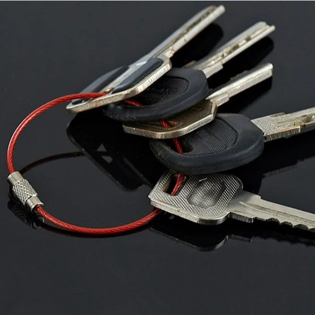 

Tali Stainless Steel Wire Keys Hanging Gantungan Carabiner Tag Id Card Kunci
