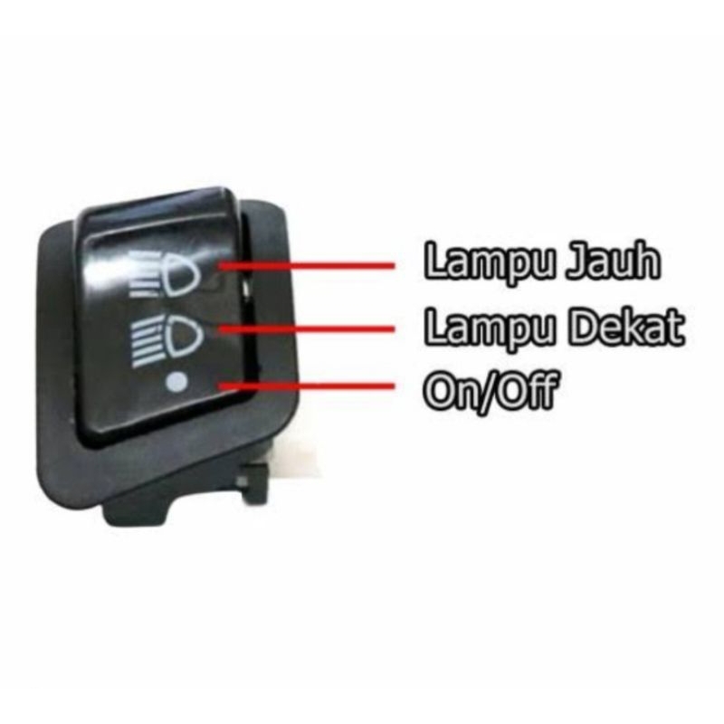 Saklar Lampu Tombol Pass Beam A Dim Dimmer 3 Fungsi Lampu On/Off Honda Vario 125/Vario 150 Led