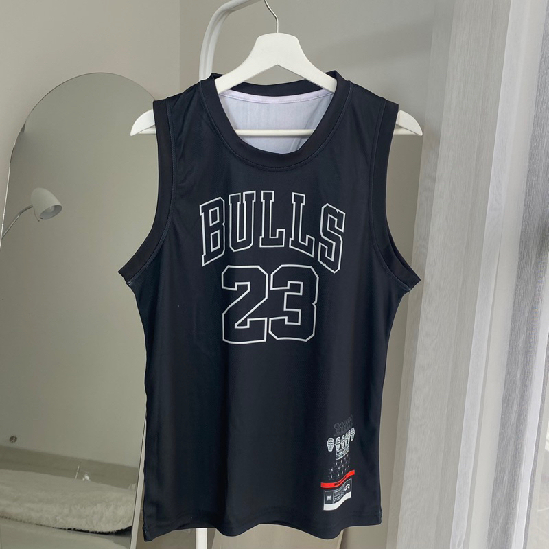 [ORIGINAL] Jersey Jordan Bulls #23 MVP Hitam Black Kaos Basket Baju Basket Tshirt