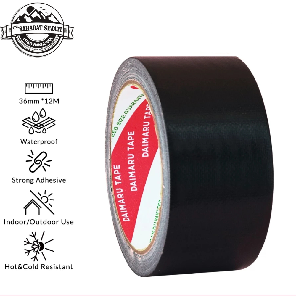 

Daimaru Cloth Tape Lakban Kain Warna Hitam 36 mm x 12 Meter