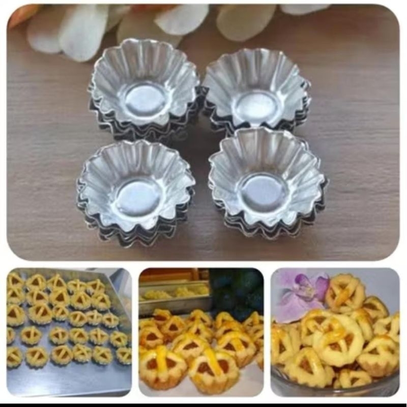 100 PCS CETAKAN KUE NASTAR KERANJANG MINI ALUMUNIUM