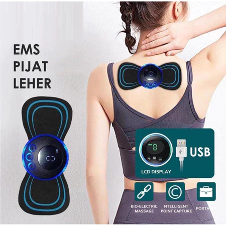 EMS  Alat Pijat Terapi Elektrik Listrik Display Kupu Pemijat  Kabel USB Tempel KAKI PINGGANG PUNGGUN