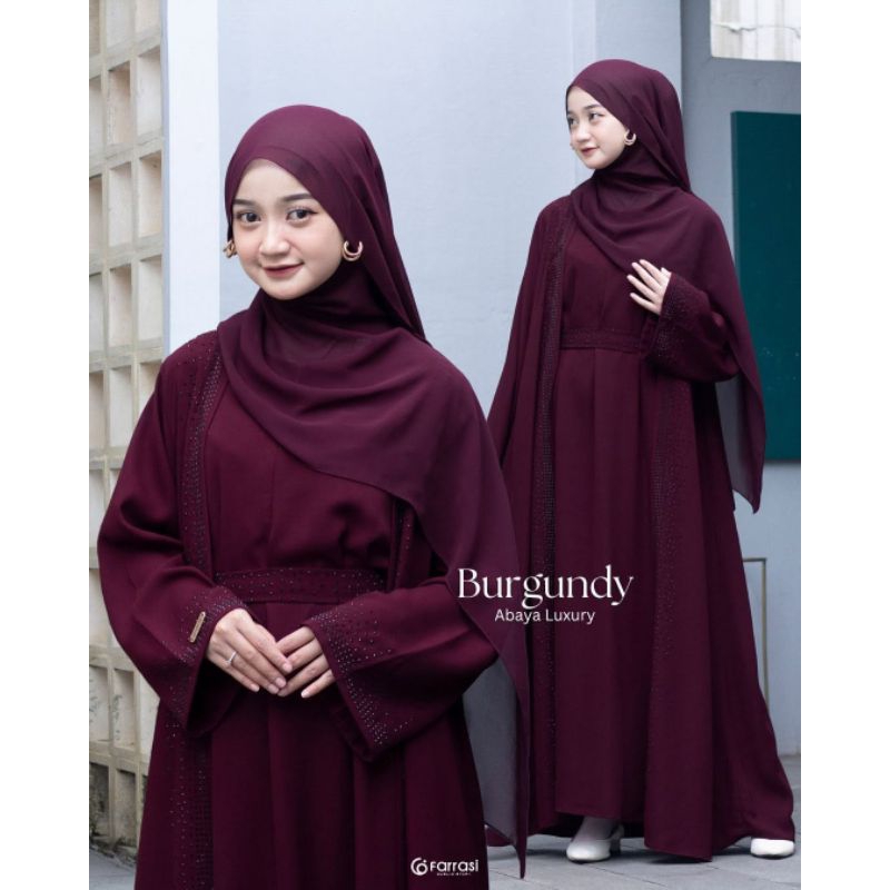 GAMIS ABAYA LUXURY DRESS ANAK TANGGUNG 13-15 TAHUN CERUTY MIX SWAROVSKY LEBARAN HITAM PUTIH