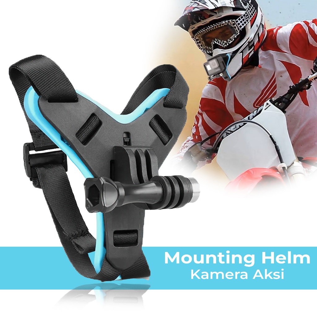 Mounting Helm Motor Holder Kamera Aksi Anti Slip Dudukan Mount Helm Kamera Aksi