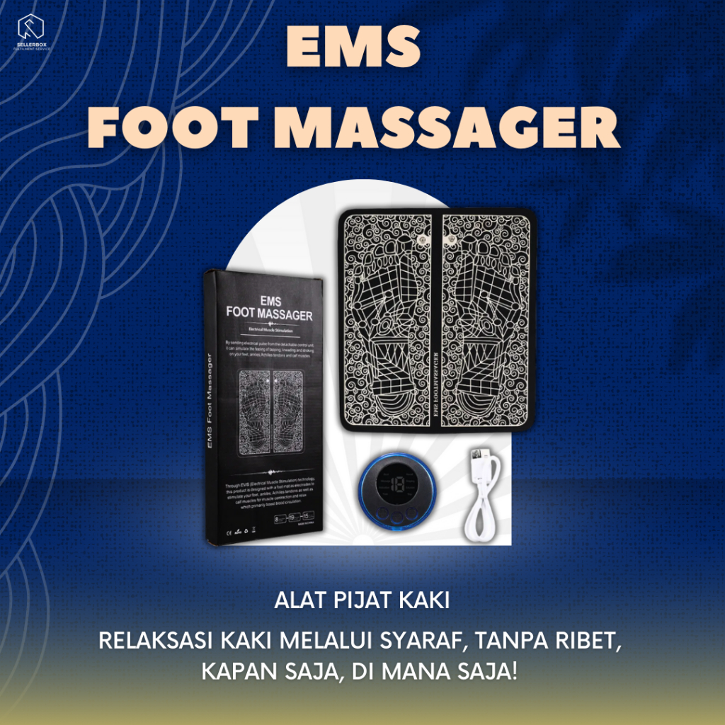 Ems Foot Massager Massage Pad Mat Alat Alas Mesin Pijat Pijet Pijit Pemijat Pemijit Terapi Refleksi 
