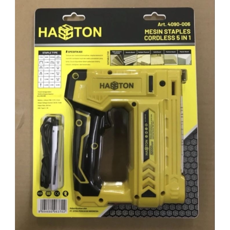 

HASSTON PROHEX 4090-006 Staples Gun Cordless 5 in 1 1013J max Stapler Tembak Baterai 5in1