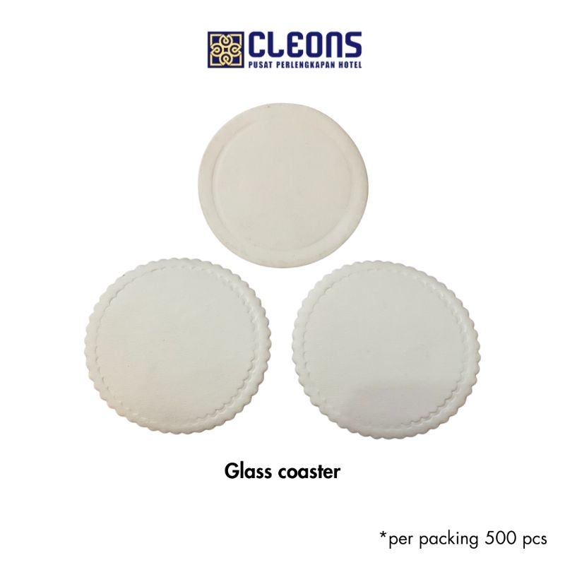 [CLEONS] GLASS COASTER/TATAKAN GELAS HOTEL POLOS ISI 500 PCS