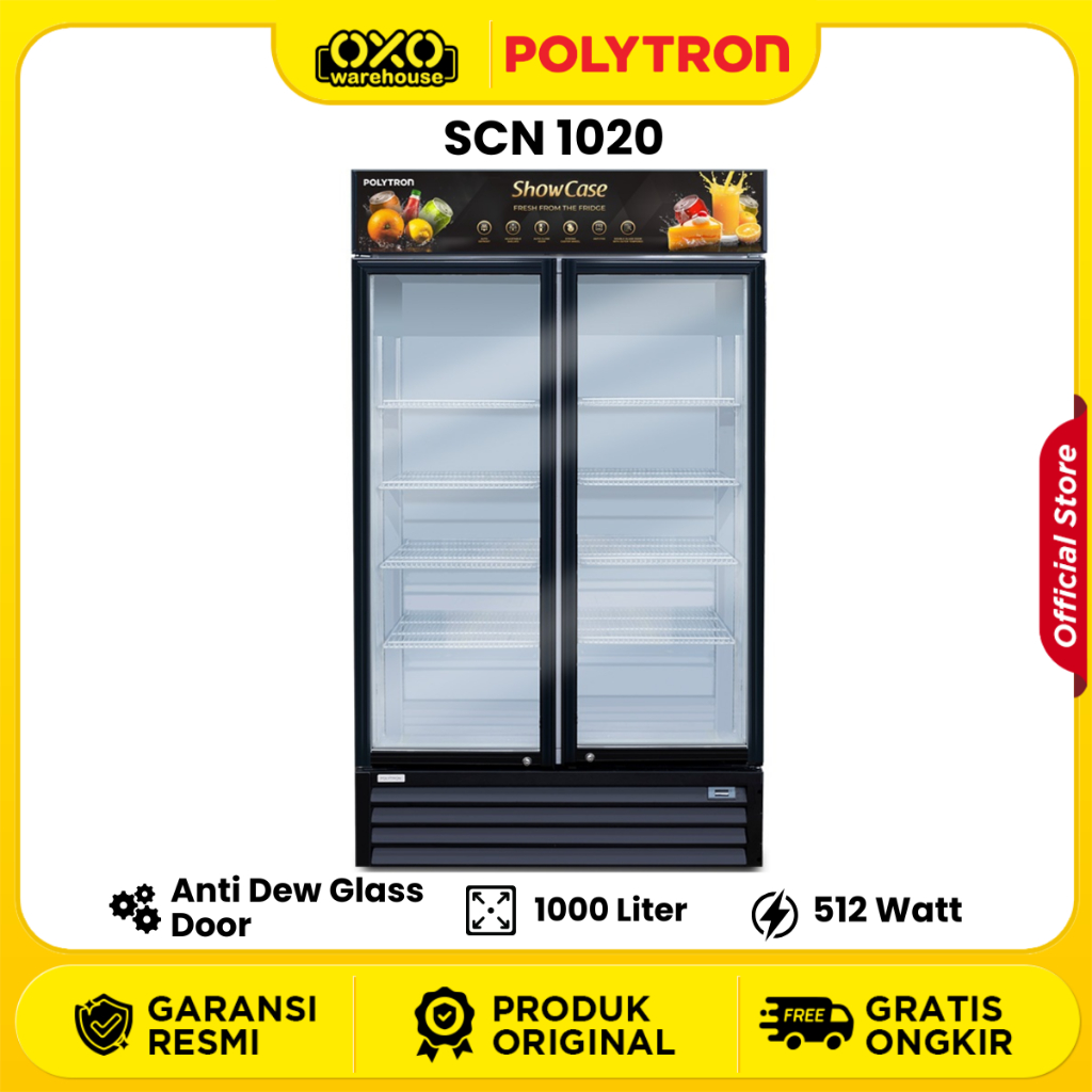 POLYTRON Showcase SCN 1020 Display Cooler Kapasitas 1000 Liter Garansi Resmi