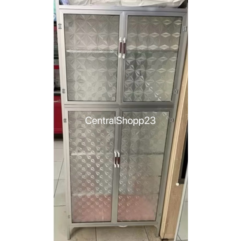 Rak Piring 2 Pintu Full Box Kaca Bawah Keramik