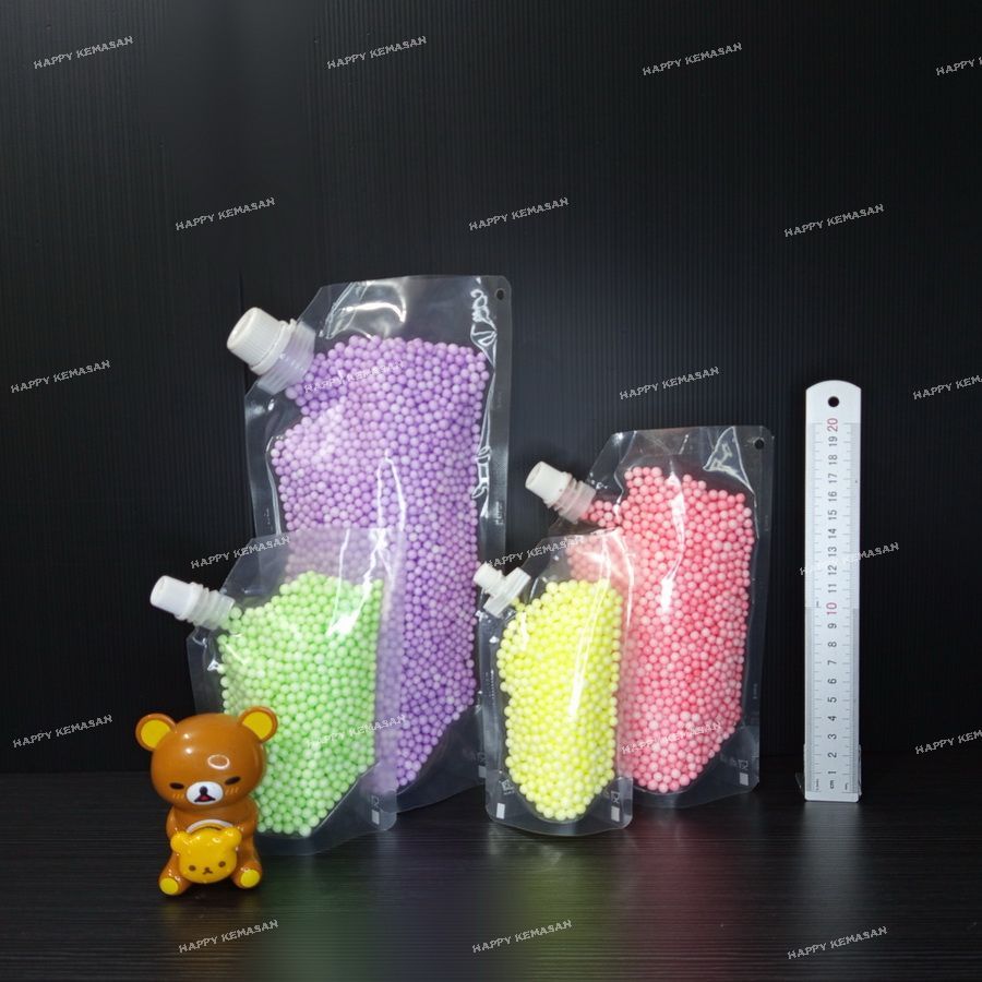 Kpack Kemasan Standing Pouch Cair (Polos atau dengan tutup SPOUT) Transparan