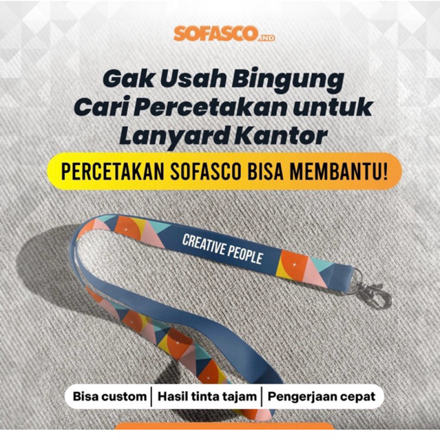 

TALI LANYARD CUSTOM PROSES CEPAT-PERCETAKAN SOFASCO