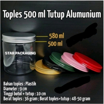 Toples 500ml Toples Plastik 500ml Toples Jar 500ml Toples Kue Kering PET