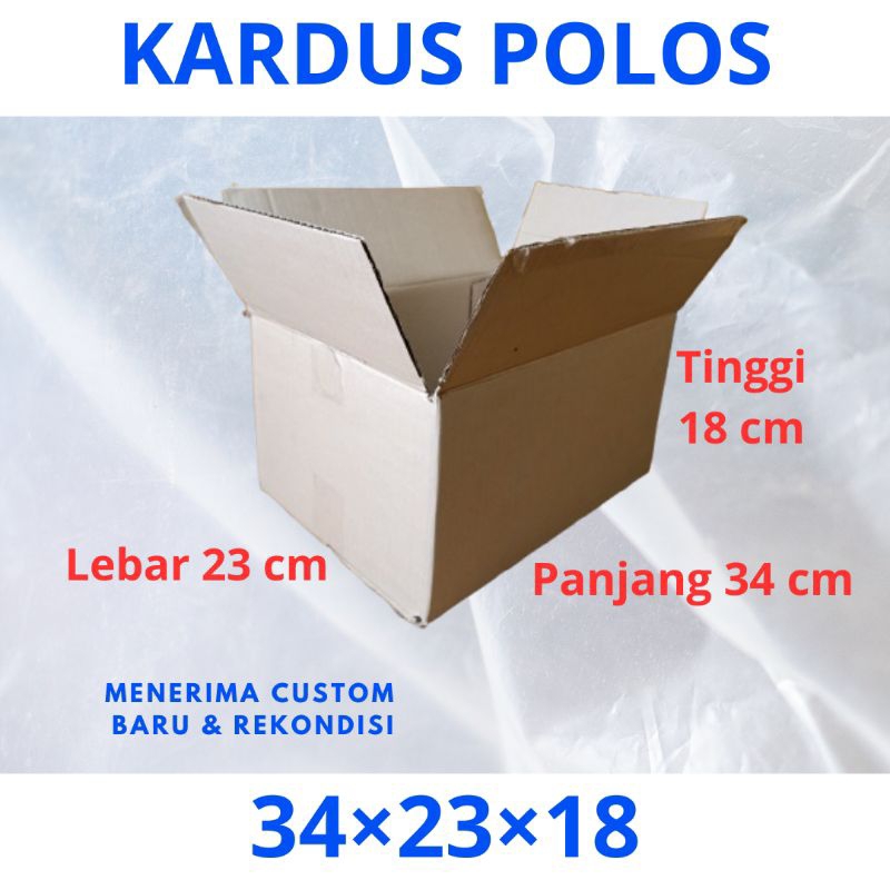 

kardus karton polos isi 5 pcs ukuran 34×23×18