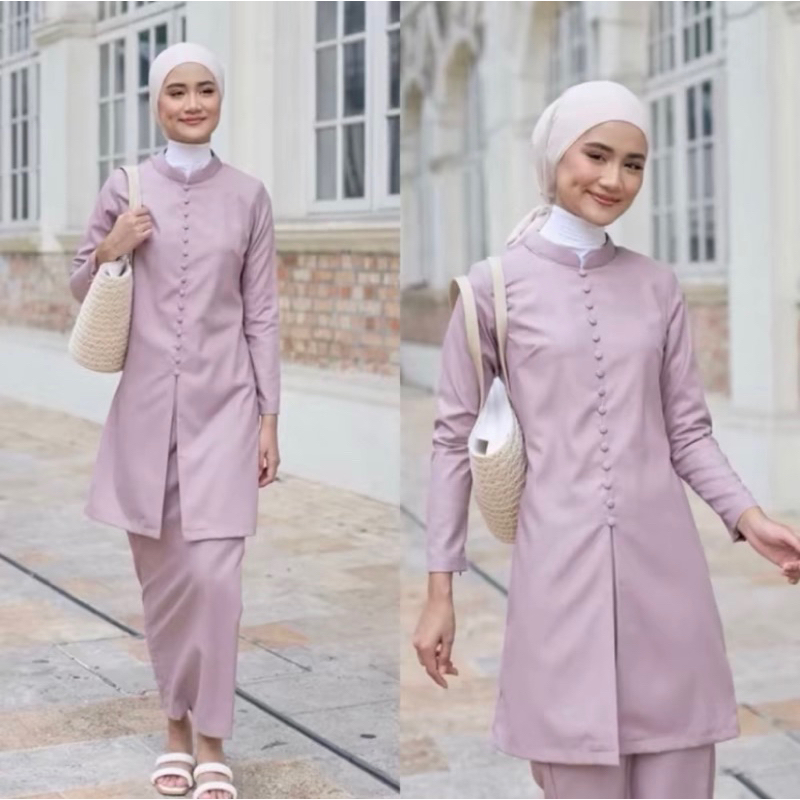 ONE SET KURUNG MELAYU-satu setel kurung melayu malaysia polos kancing depan simple mewah baju kondan