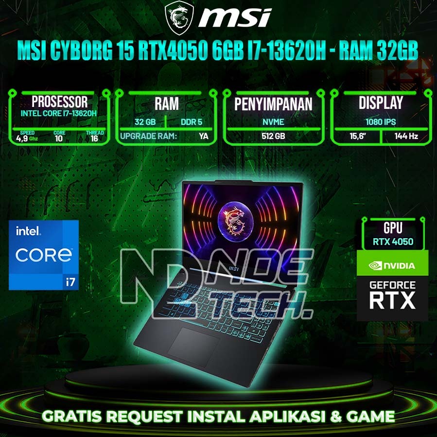 MSI Cyborg 15 RTX4050 6GB i7-13620H