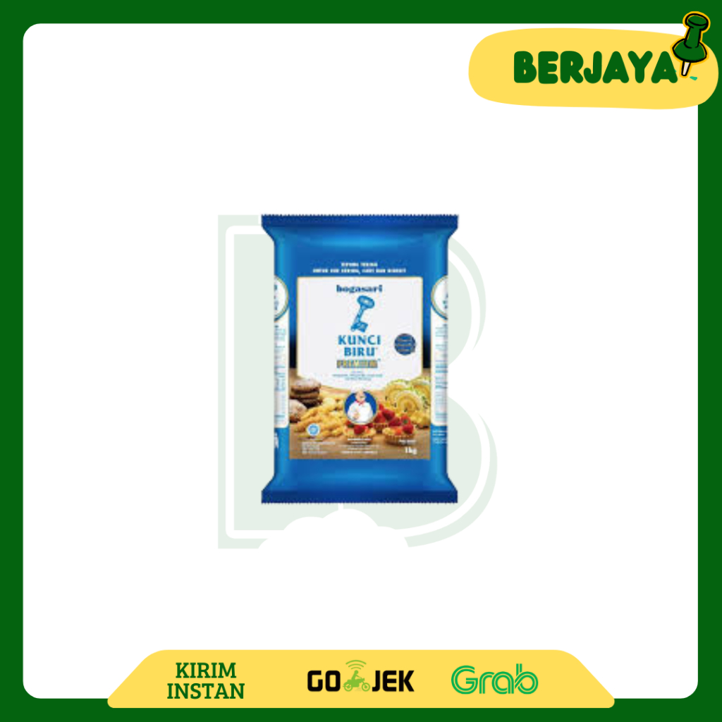 

Tepung Terigu / Tepung Gandum Merk Bogasari Kunci Biru / Tepung Kunci Biru | 1 Kg