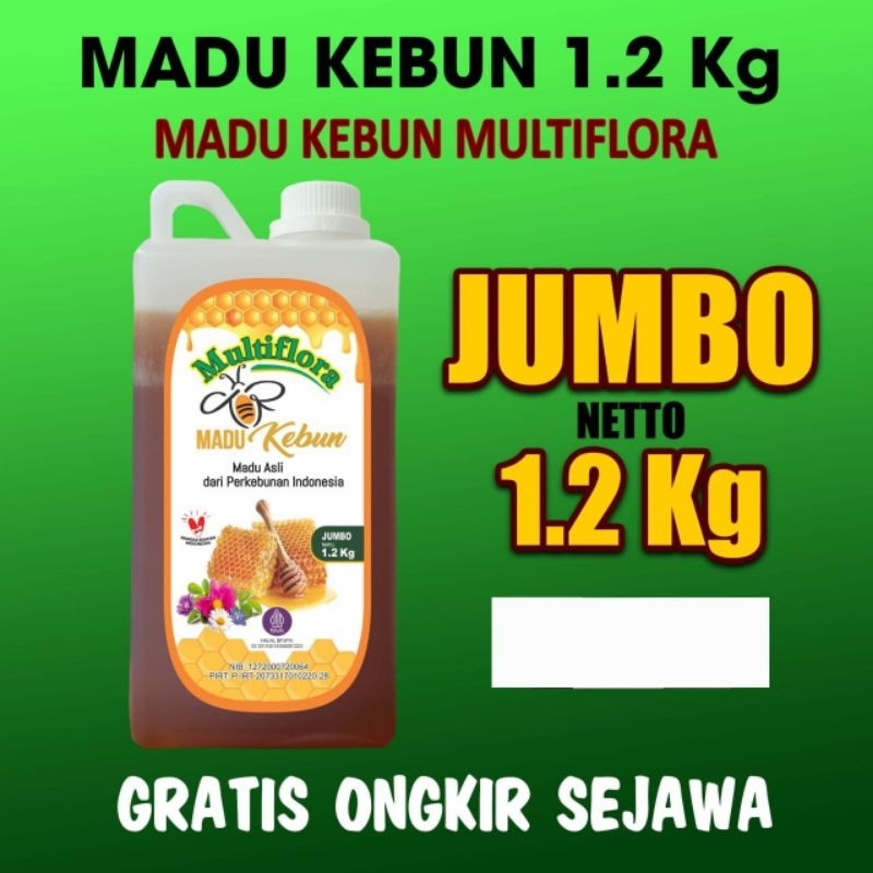 

Madu Kebun Multiflora Jumbo ukuran 1,2 kg